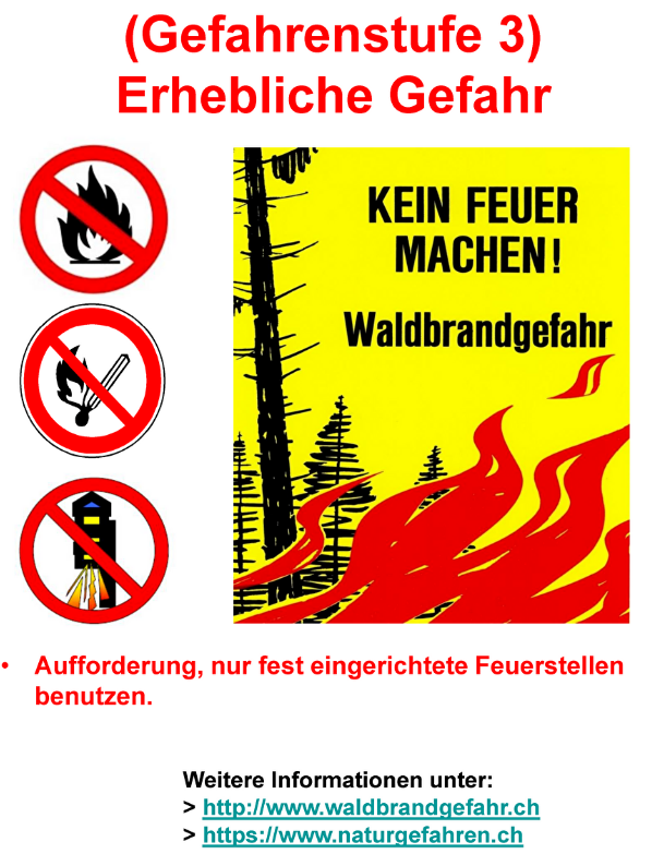 Waldbrandgefahr - Gefahrenstufe 3 (erhebliche Gefahr)